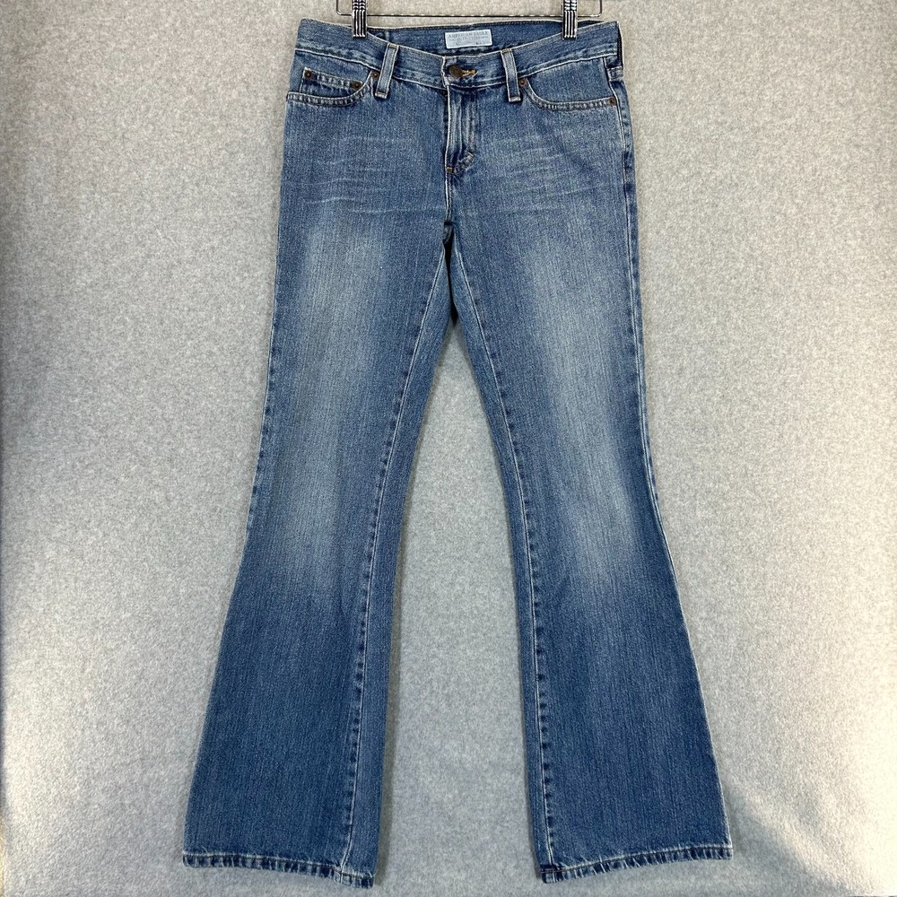 American Eagle Hipster Jeans Flare Vintage Y2K Light Wash Low Rise Size 2 READ!